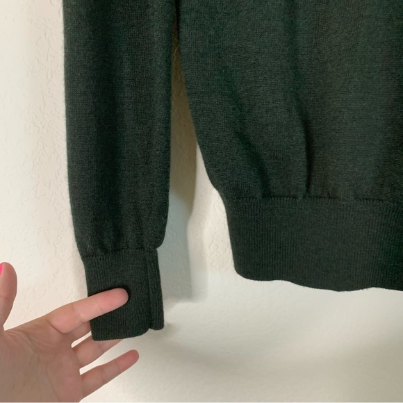 Markus Lupfer Womens green 100% merino wool sequin fox pull over sweatshirt XS - Picture 3 of 8